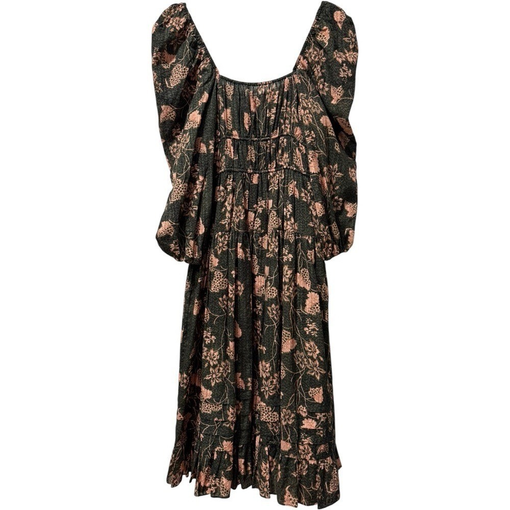New Ulla Johnson Isla Floral Print Puff Sleeve Lined Midi Dress $495 - Picture 6 of 8